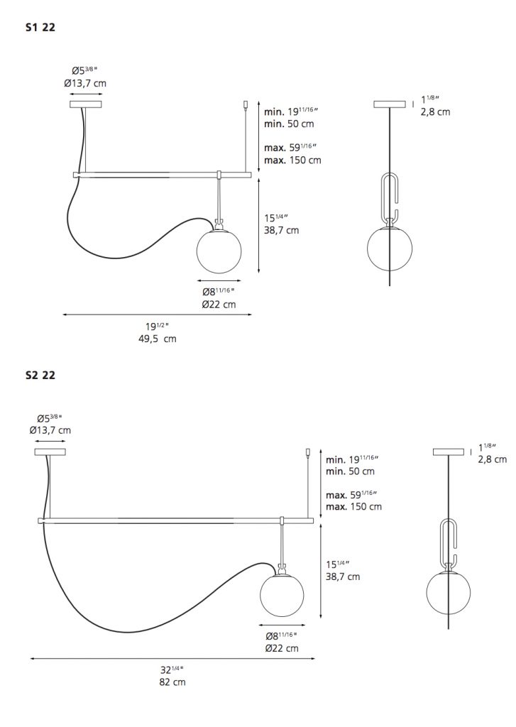 Taklampa nh S1 och S2 Suspension
