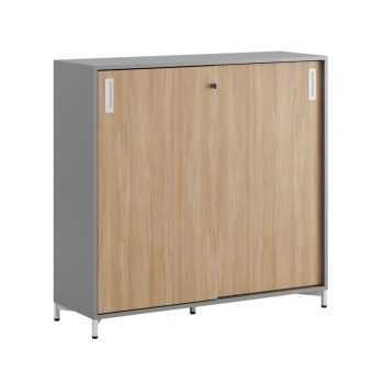 Modify Skjutdörrskåp grå och trä